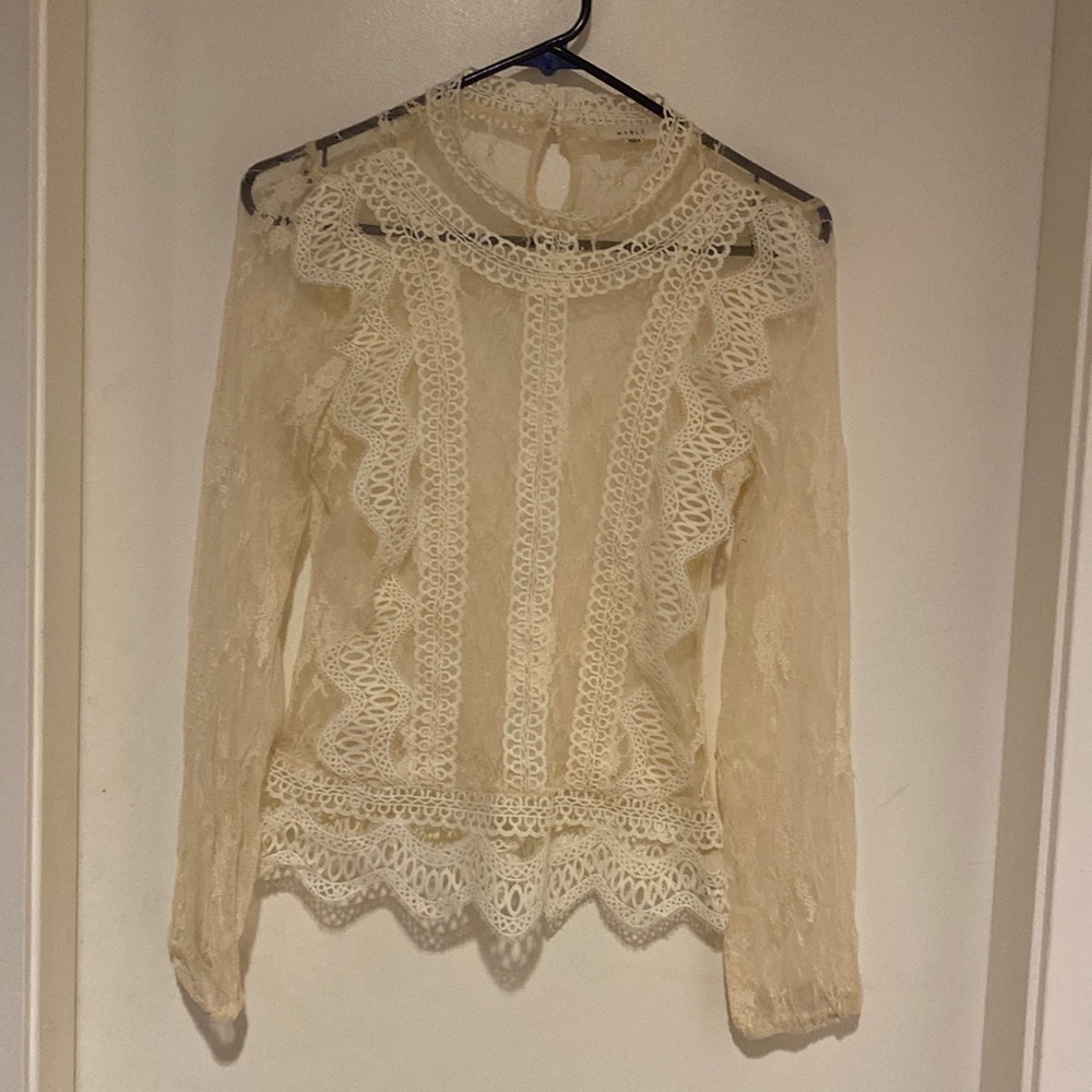 Mable, Medium cream lace shirt.